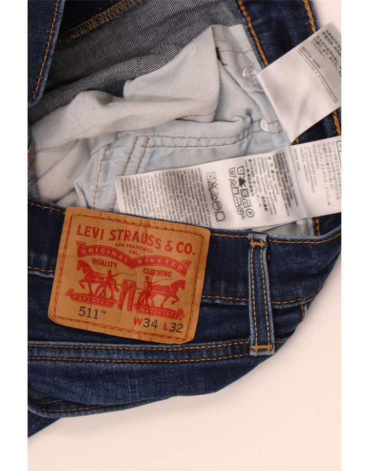 Levi's Herre 511 Slim Jeans W34 L32 Blå Bomuld