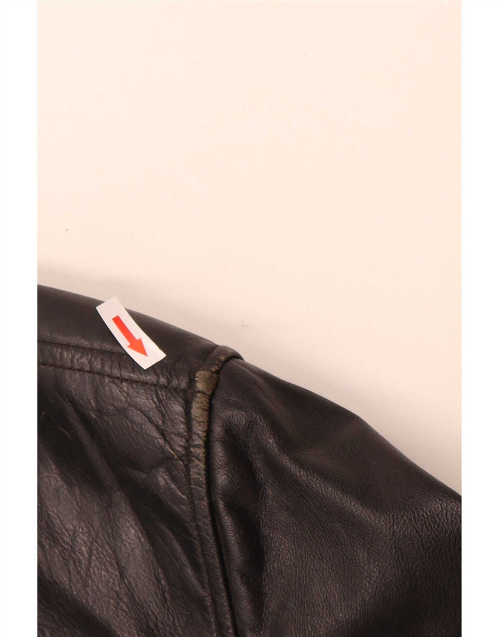 Vintage herre læderjakke IT 48 Medium Sort