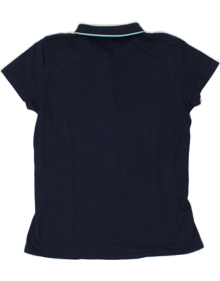 DACK'S Womens Polo Shirt UK 12 Medium Navy Blue Cotton Vintage Dack's and Second-Hand Dack's from Messina Hembry 