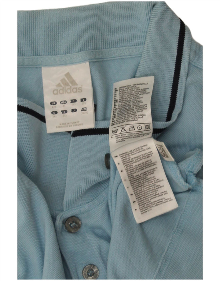 Adidas Polo Shirt til mænd 2XL Blå Bomuld