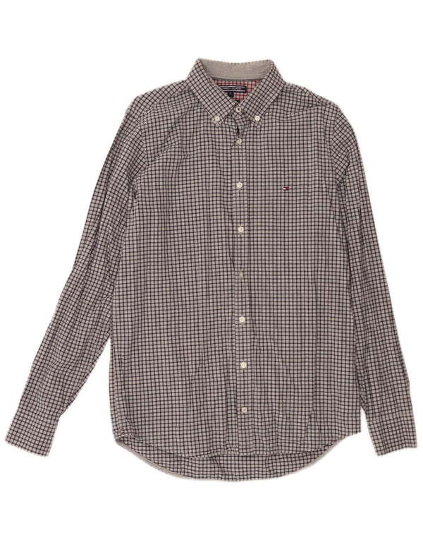 Tommy Hilfiger Herre Slim Fit skjorte Medium Grey Gingham Cotton