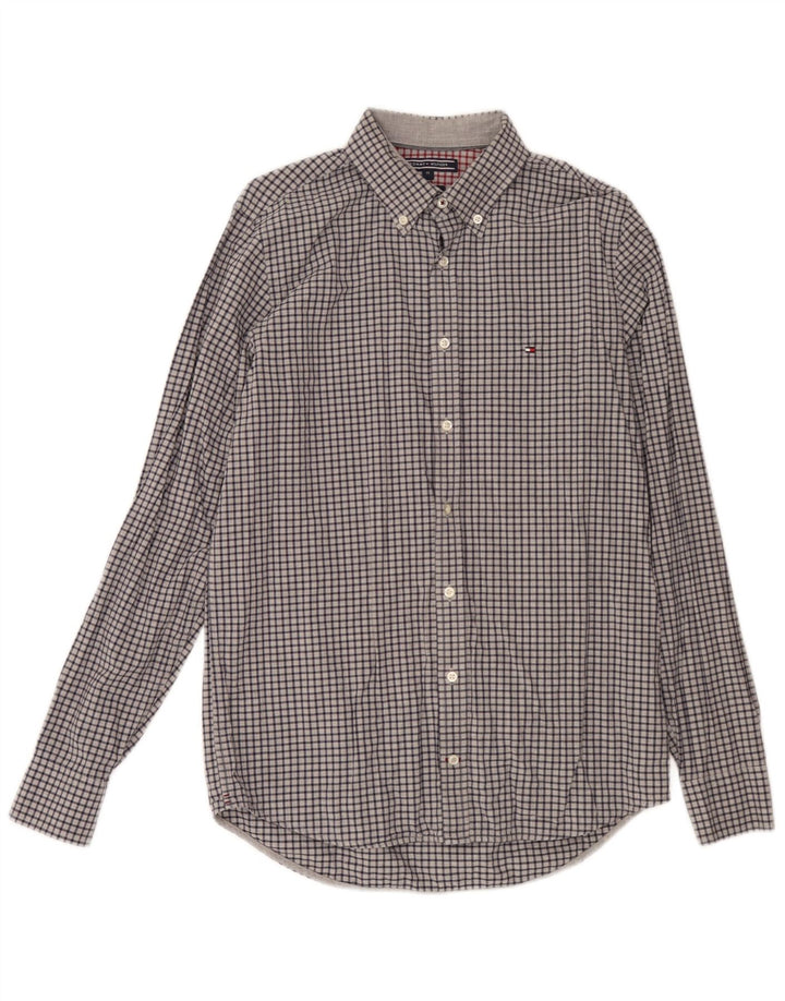 Tommy Hilfiger Herre Slim Fit skjorte Medium Grey Gingham Cotton