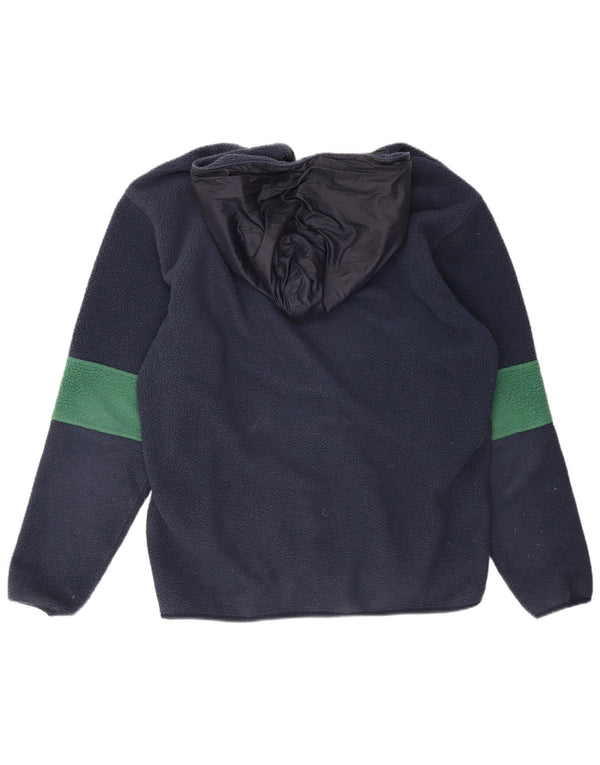 Tommy Hilfiger Fleecetrøje med hætte til mænd Large Navy Blue Colourblock