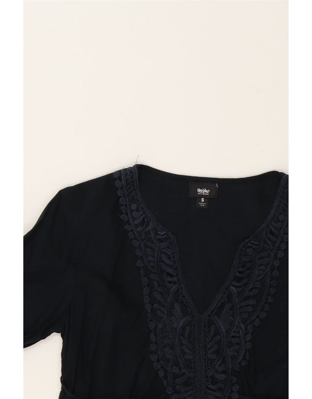 MOSSIMO Womens Long Sleeve Tunic Top UK 10 Small Black Cotton Vintage Mossimo and Second-Hand Mossimo from Messina Hembry 