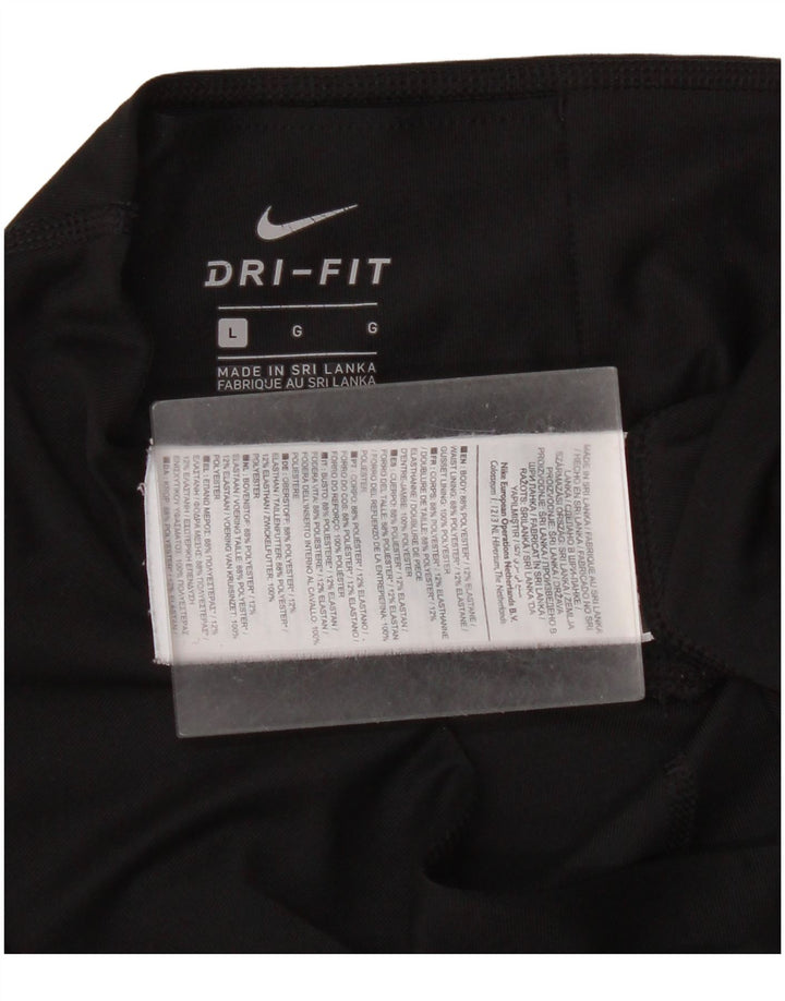 Nike Dame Dri Fit Leggings UK 16 Large Black Polyester
