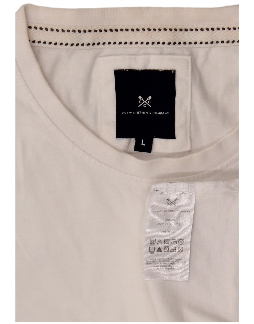 Crew Clothing Herre T-Shirt Top Stor Hvid Bomuld