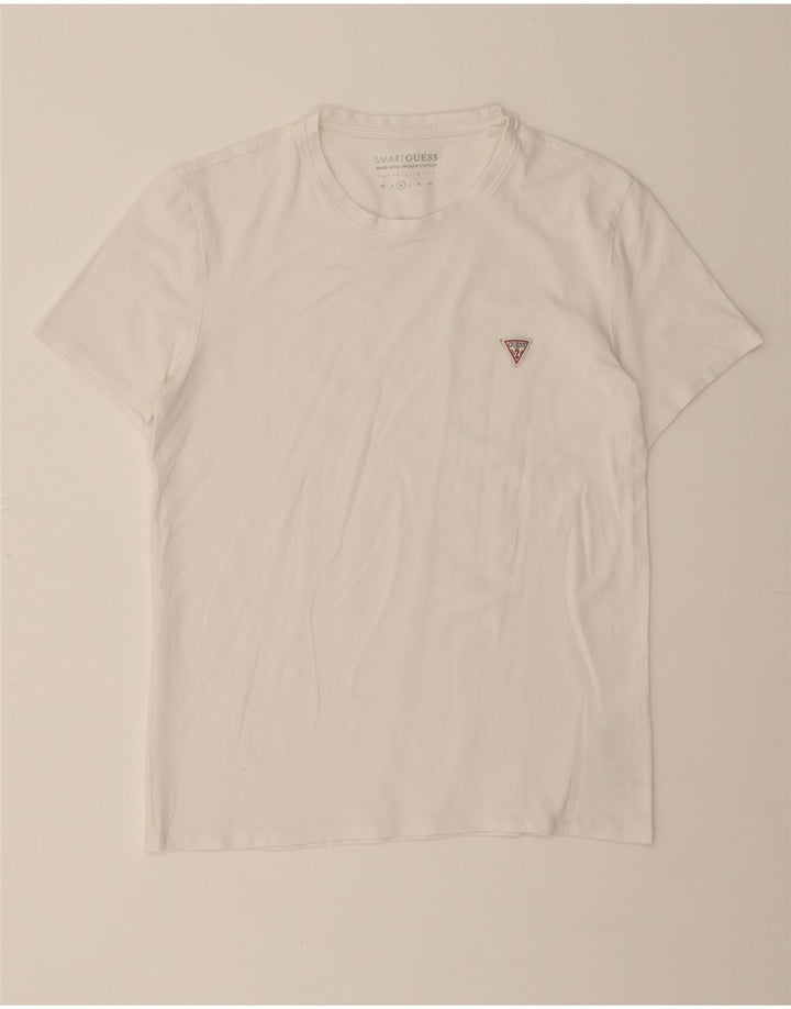 GUESS Womens T-Shirt Top UK 12 Medium White Cotton Vintage Guess and Second-Hand Guess from Messina Hembry 