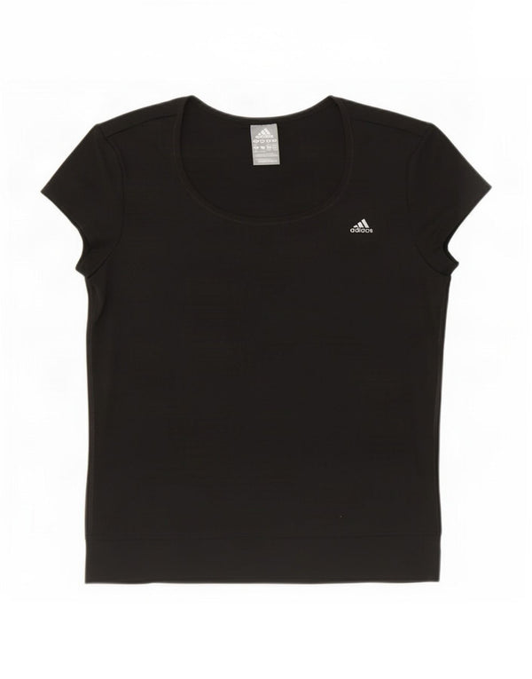 Adidas Dame Climalite T-Shirt Top UK 12/14 Medium Sort Polyester