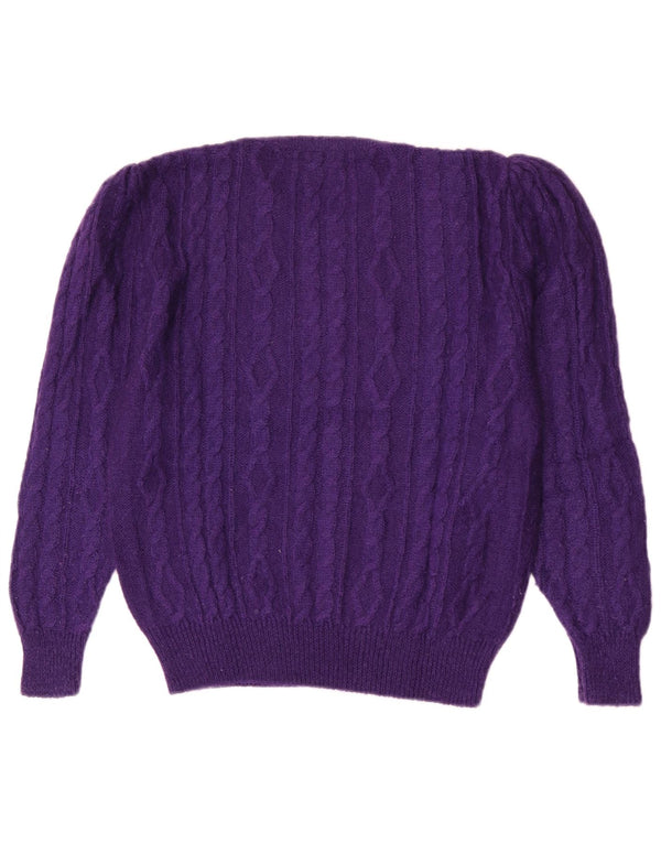 Vintage dame sweater med rund hals DK 14 medium lilla