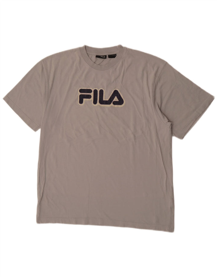 FILA Herre Grafisk T-Shirt Top XL Grå Bomuld
