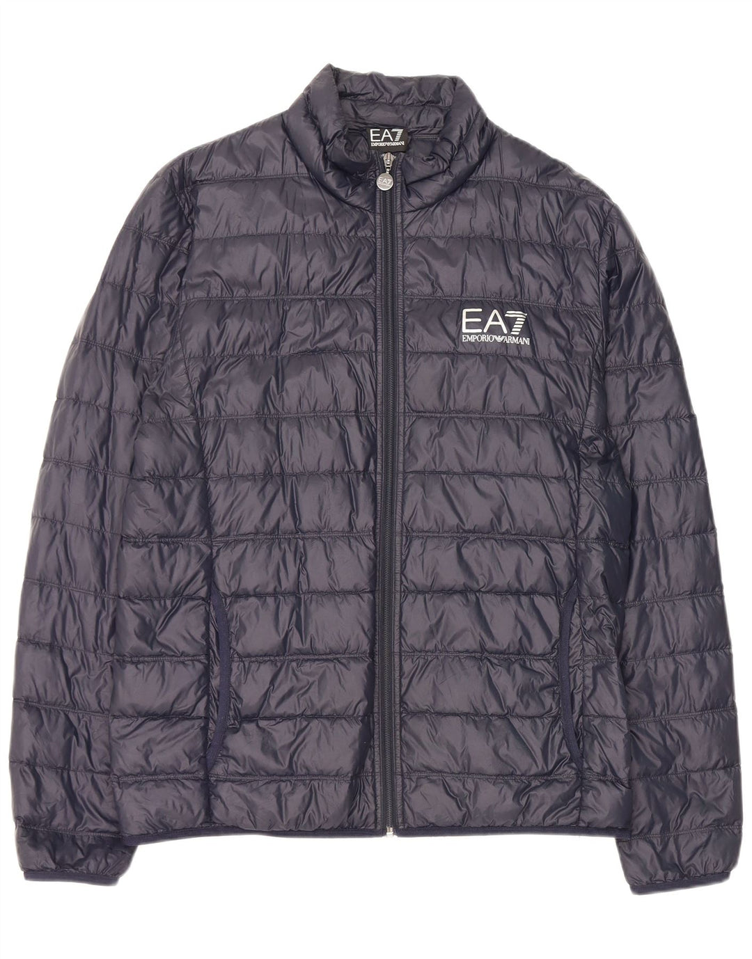 Armani Herre grafisk polstret jakke UK 44 2XL Navy Blue Nylon