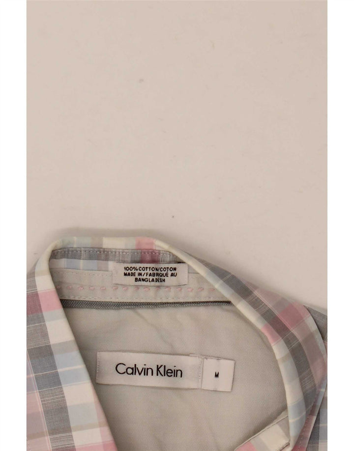 Calvin Klein kortærmet herreskjorte Medium flerfarvet ternet bomuld