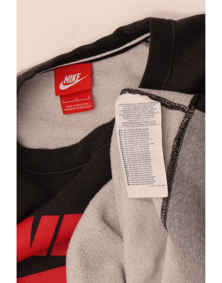 Nike grafisk sweatshirt til mænd, stor sort bomuld