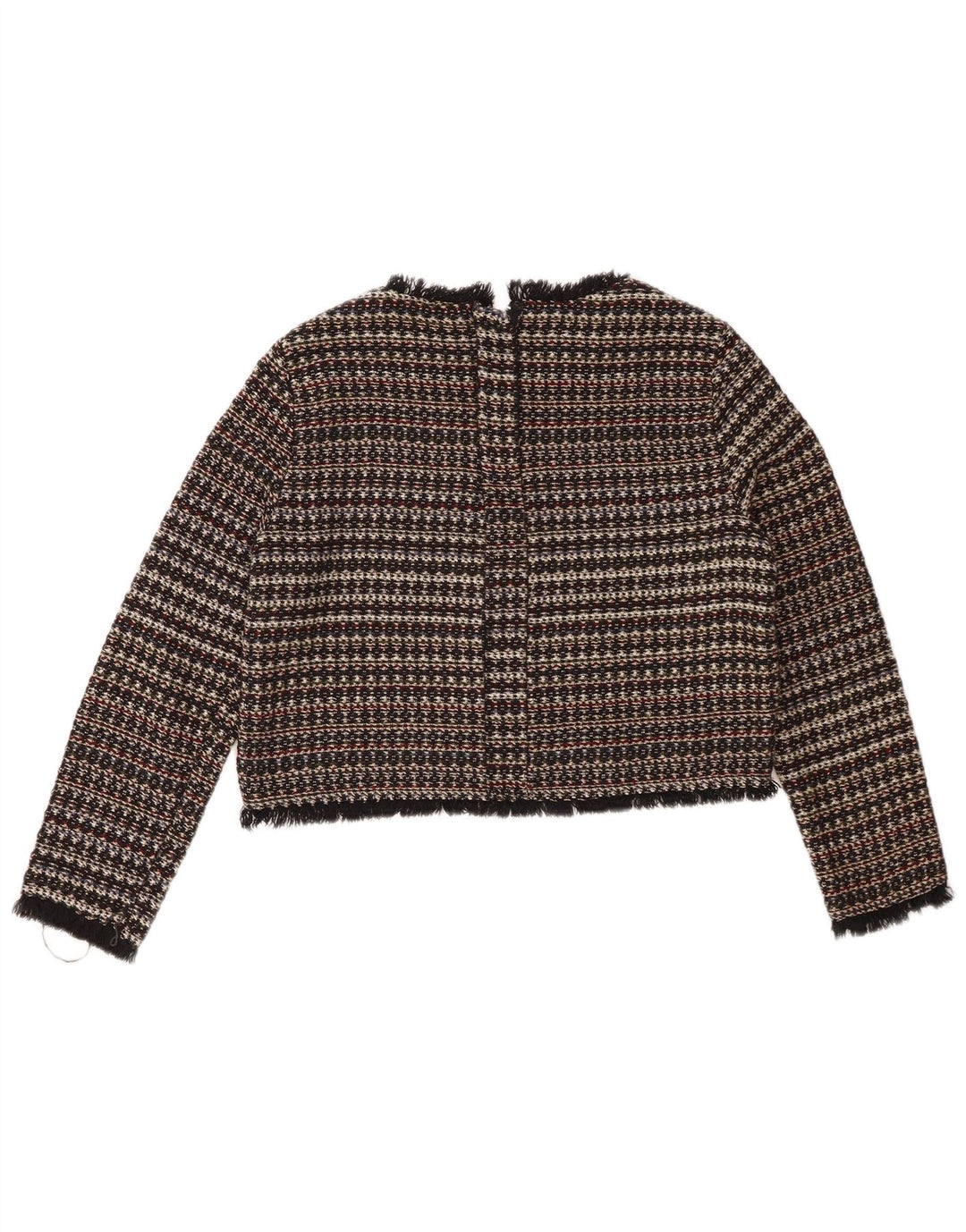 Zara Dame Trafaluc Crop 3/4-ærmet blusetop UK 12 Medium Flerfarvet