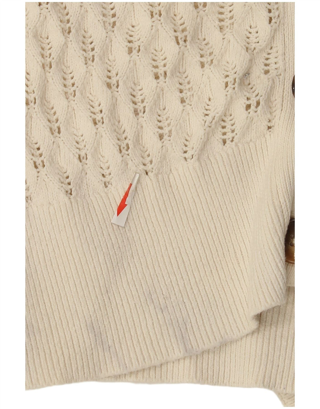 Marks & Spencer Dame Cardigan Sweater UK 14 Stor Hvid Bomuld