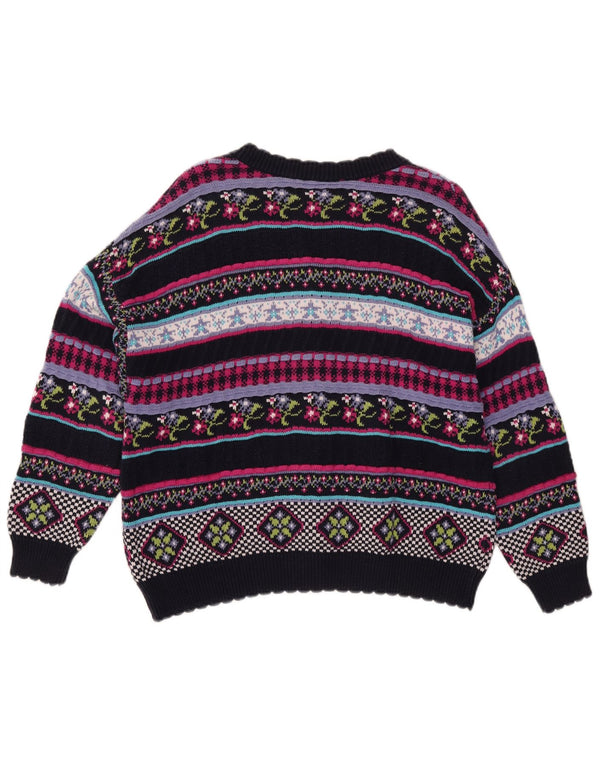Stefanel Dame Cardigan Sweater UK 12 Medium Flerfarvet Geometrisk