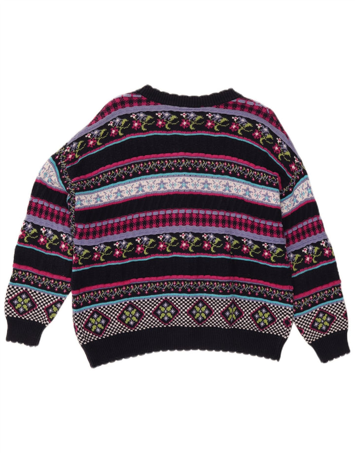 Stefanel Dame Cardigan Sweater UK 12 Medium Flerfarvet Geometrisk