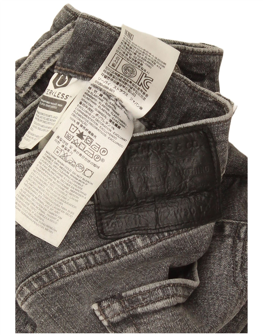 Levi's Herre 511 Slim Jeans W30 L34 Grå Bomuld