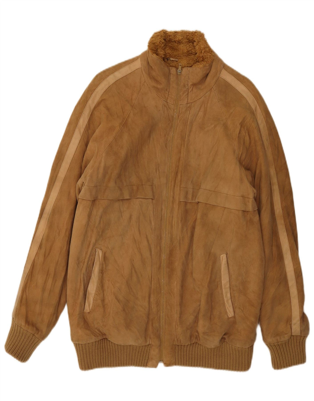 VINTAGE Herre Shearling Jacket UK 38 Medium Brown