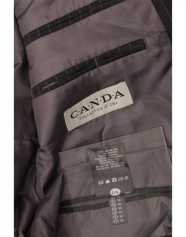 Canda Herre 3-knaps blazerjakke EU 52 XL Sort nålestribet polyester