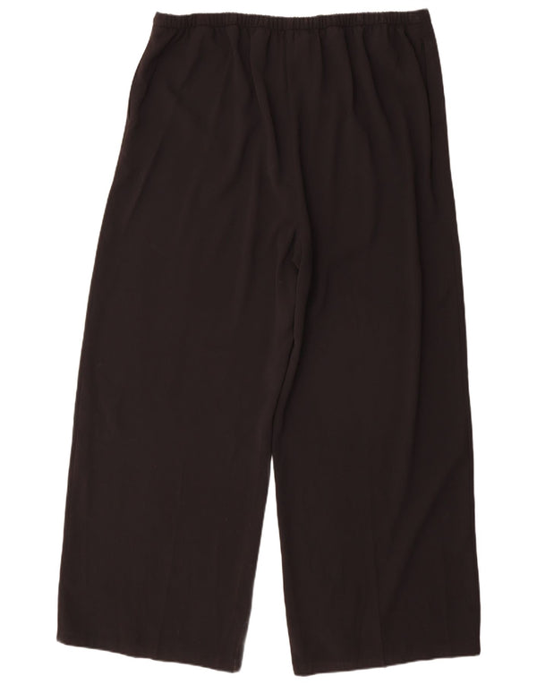Marks & Spencer Kvinder Bukser med brede ben UK 20 2XL W42 L30 Sort Polyester