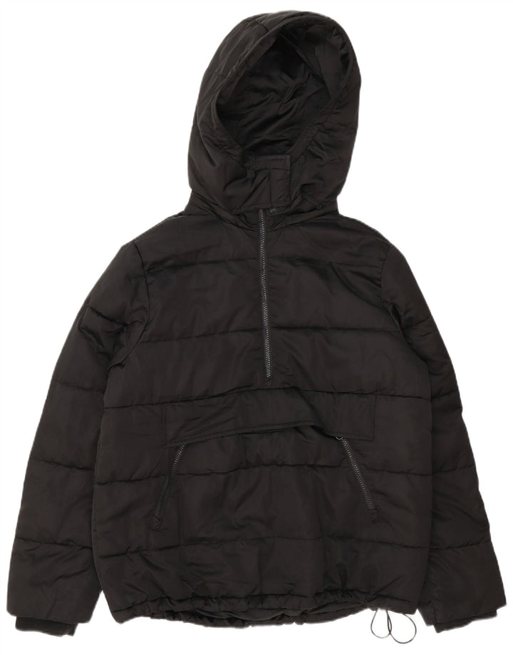 Zara Dame Oversized Hætte polstret Anorak Jacket UK 10 Small Black