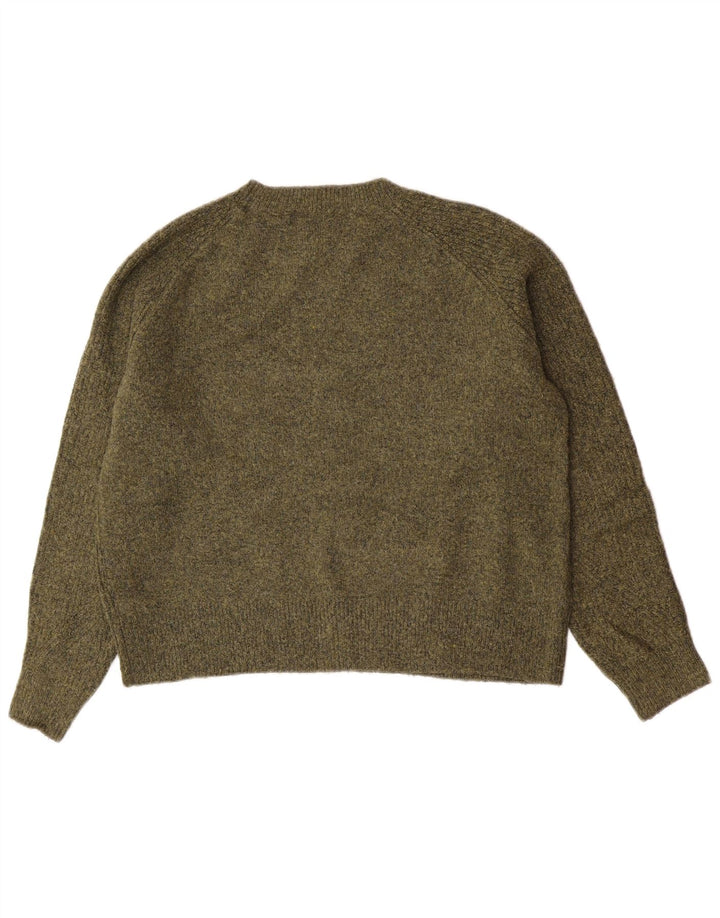 Marks & Spencer Dame sweater med rund hals DK 14 Medium Khaki Flecked