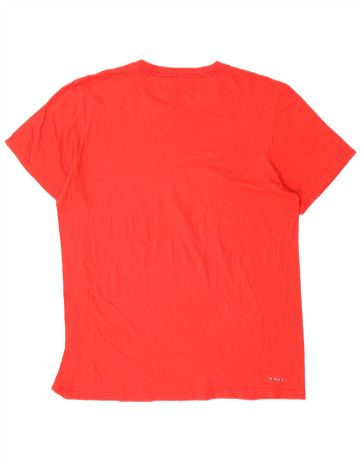 Adidas Herre Climalite Grafisk T-Shirt Top Stor Rød Polyester