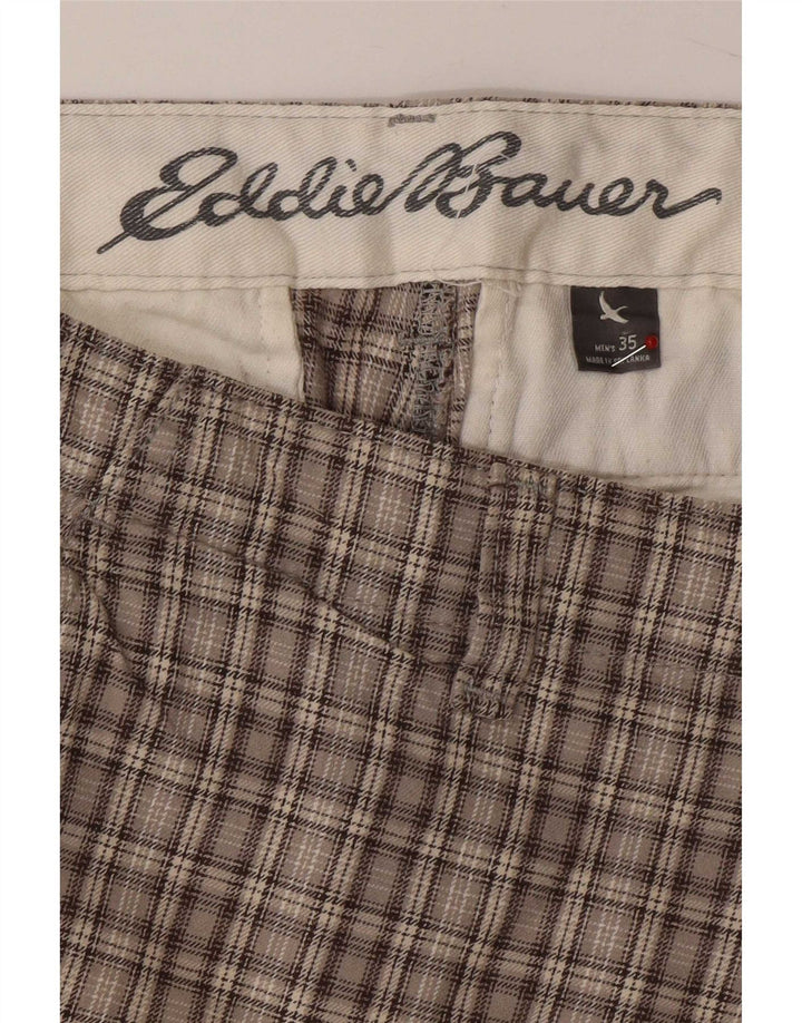 Eddie Bauer Herre Cargo Shorts Large W35 Grå Plaid