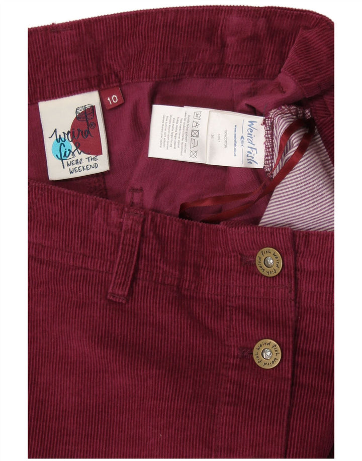 WEIRD FISH Womens Corduroy Nederdel UK 10 Small W30 Bourgogne bomuld