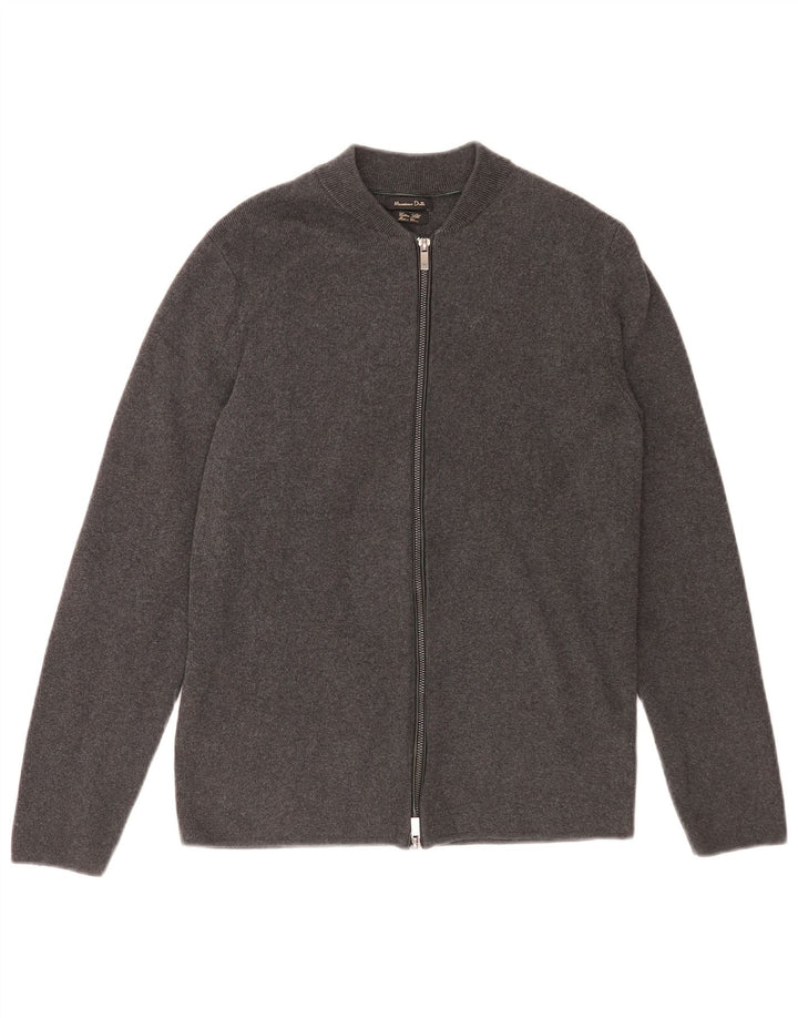 Massimo Dutti Herre Cardigan Sweater Medium Grå Bomuld
