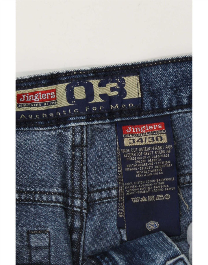 Jinglers Straight Jeans til mænd W34 L30 blå bomuld