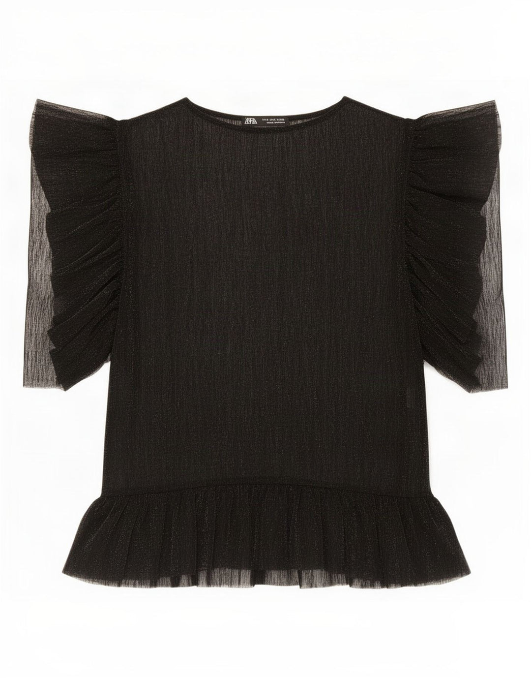 Zara Dame Se Through Top UK 10 Small Black