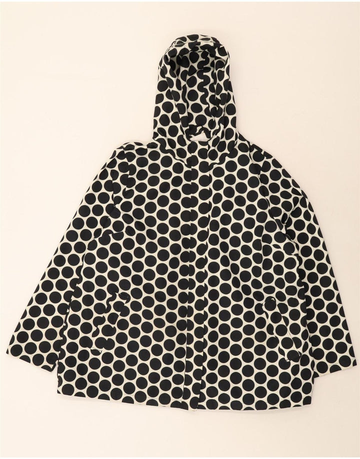 MARKS & SPENCER Regnjakke med hætte til kvinder UK 20 2XL Sort Polka Dot