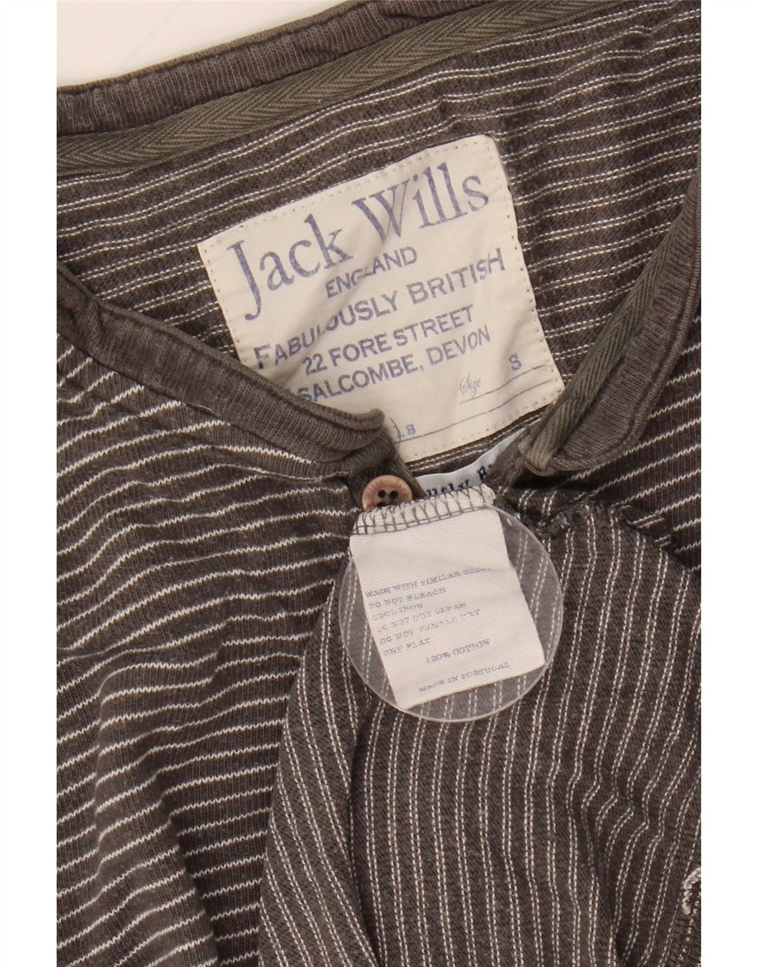 JACK WILLS Herre top Langærmet lille grå nålestribet bomuld