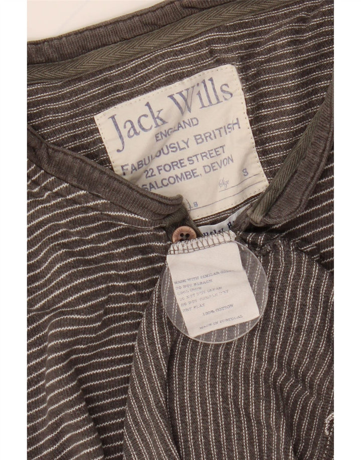 JACK WILLS Herre top Langærmet lille grå nålestribet bomuld