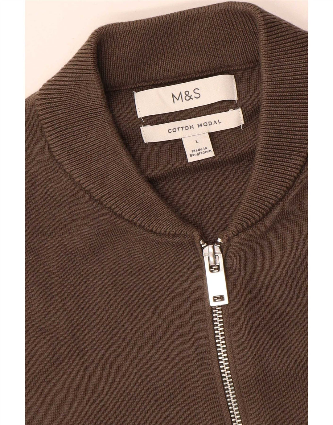 Marks & Spencer Herre Cardigan Sweater Stor Brun Bomuld