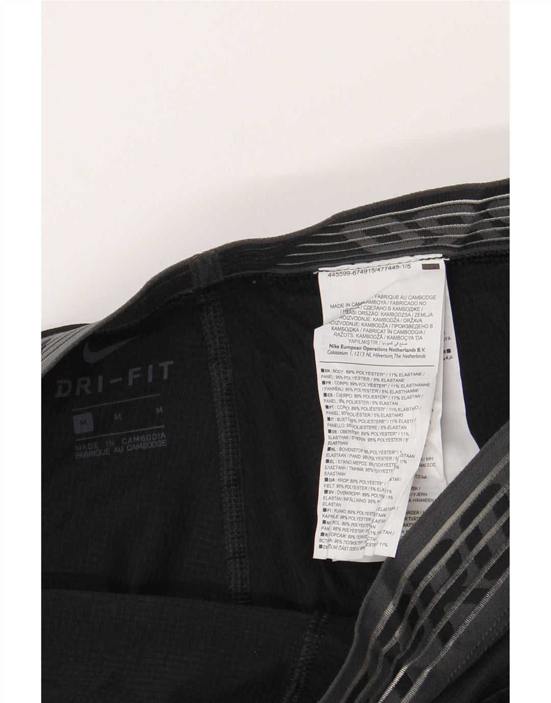 Nike Herre Dri Fit Grafiske Leggings Medium Sort Polyester