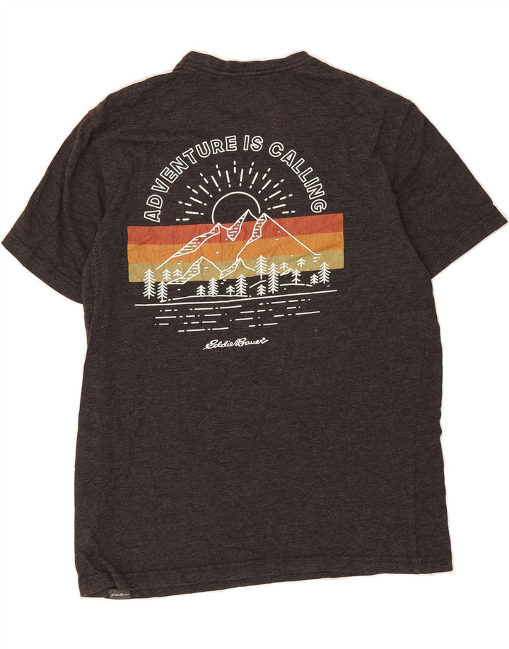 EDDIE BAUER Mens Graphic T-Shirt Top Medium Grey Cotton Vintage Eddie Bauer and Second-Hand Eddie Bauer from Messina Hembry 