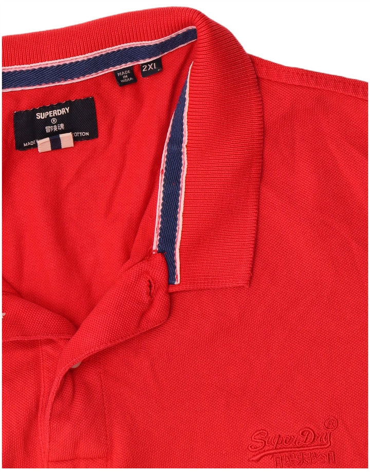 Superdry herre poloshirt 2XL rød bomuld