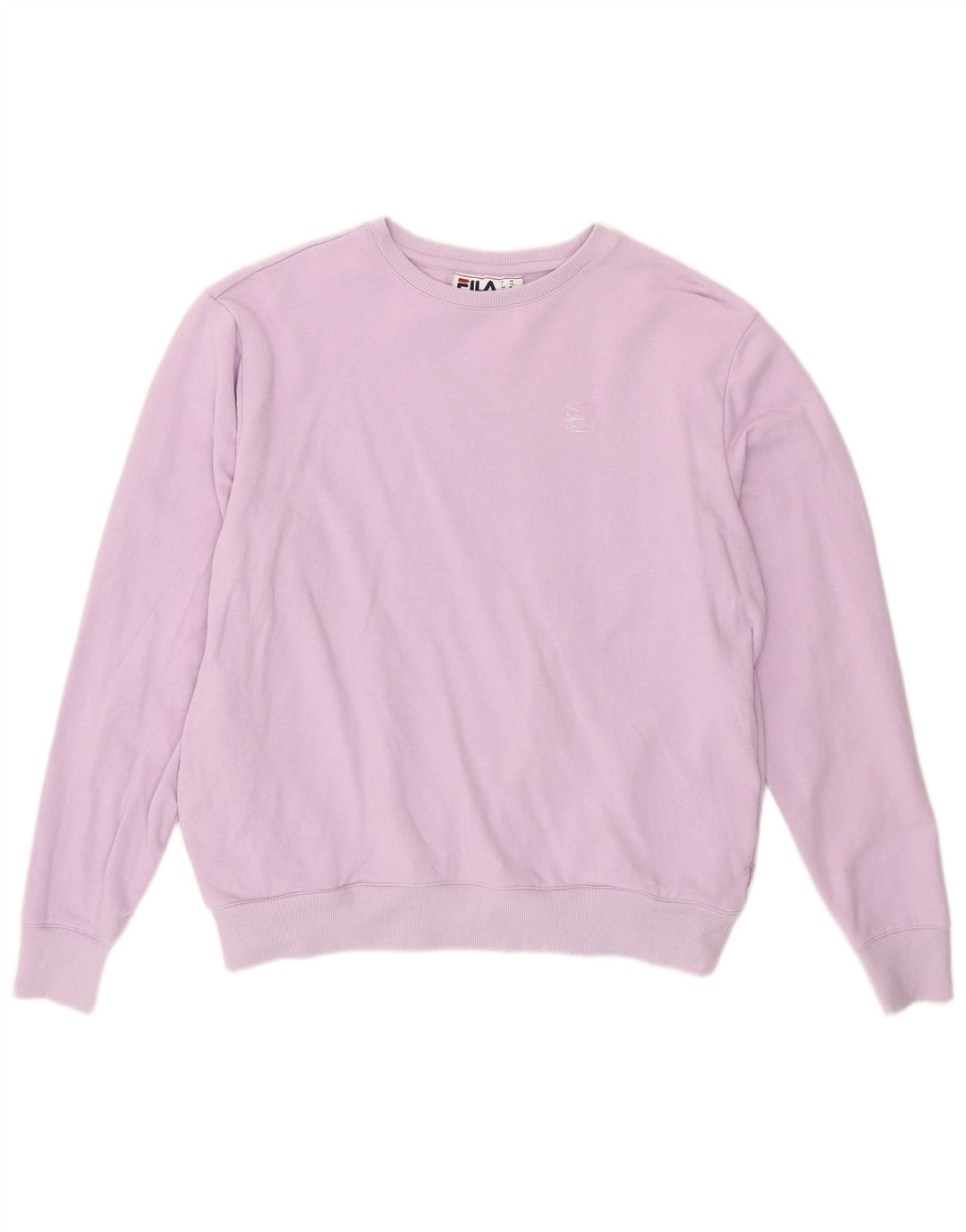 Fila Dame Sweatshirt Jumper UK 14 Medium Lilla Bomuld