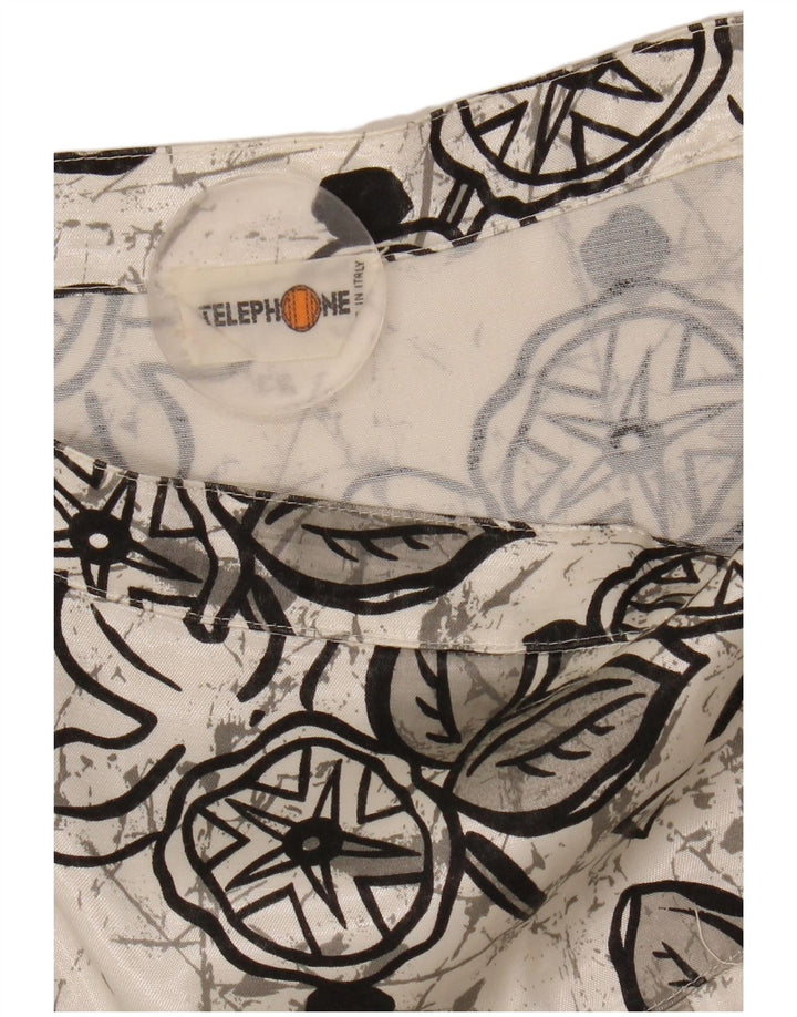 Vintage midi plisseret nederdel til kvinder W29 Medium White Floral