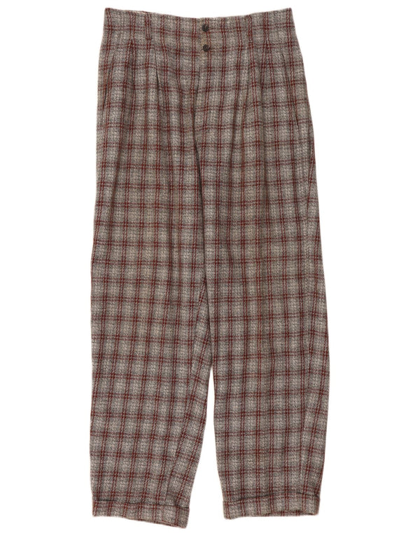 Vintage Herre Pegged Chino Bukser IT 50 Large W32 L32 Grå ternet