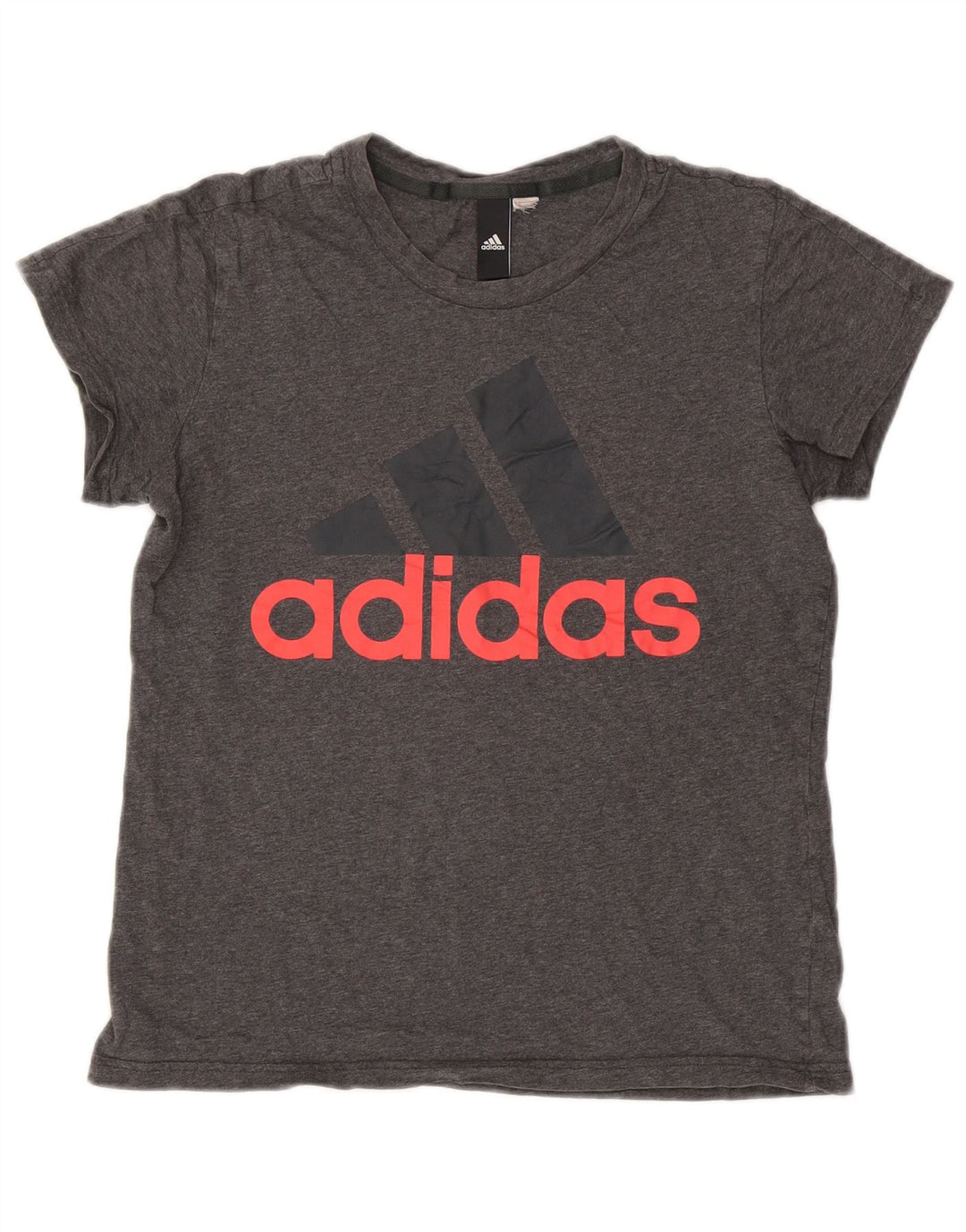 Adidas Dame Grafisk T-Shirt Top UK 10 Lille Grå