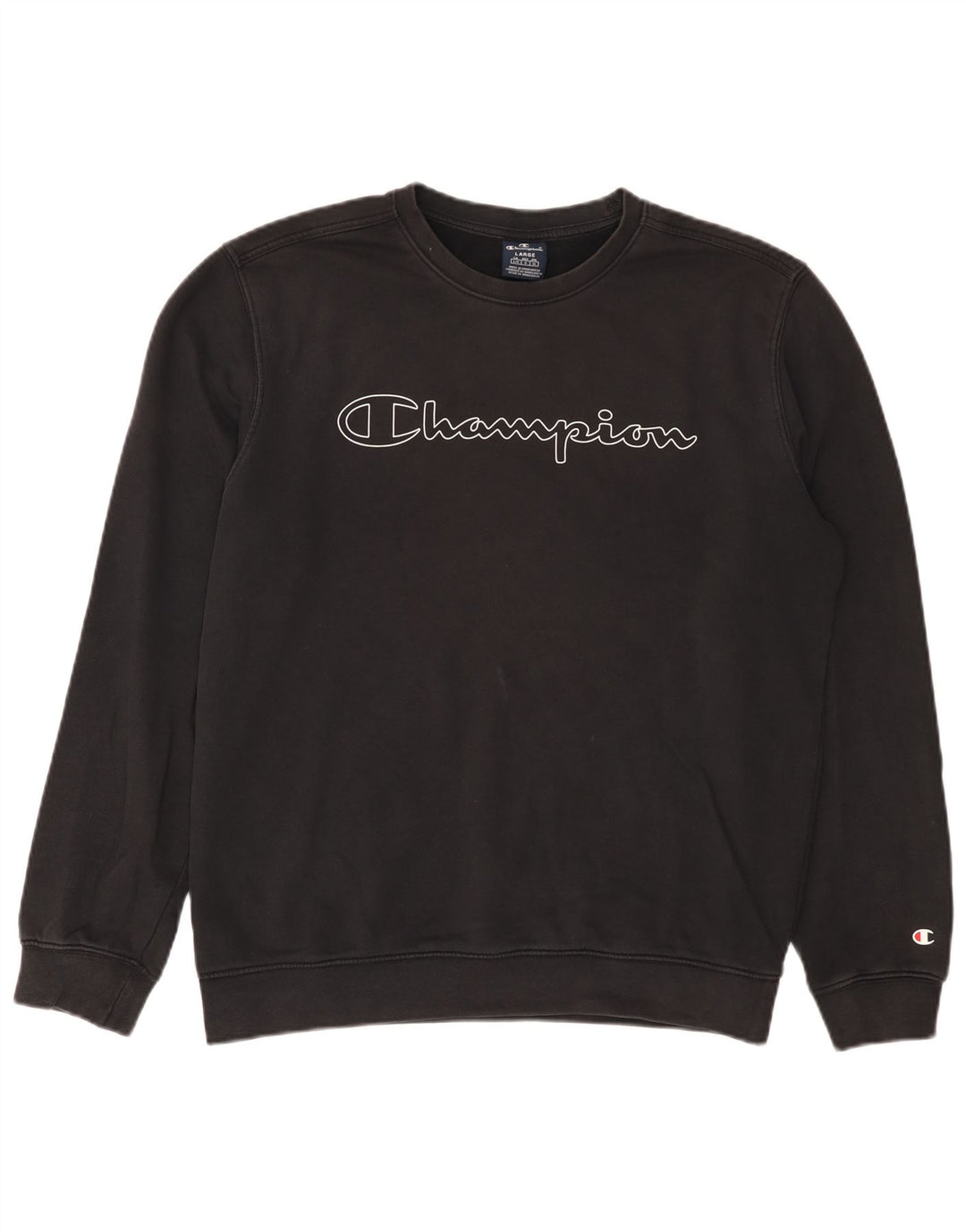 Champion Herre Grafisk Sweatshirt Jumper Stor Sort Bomuld