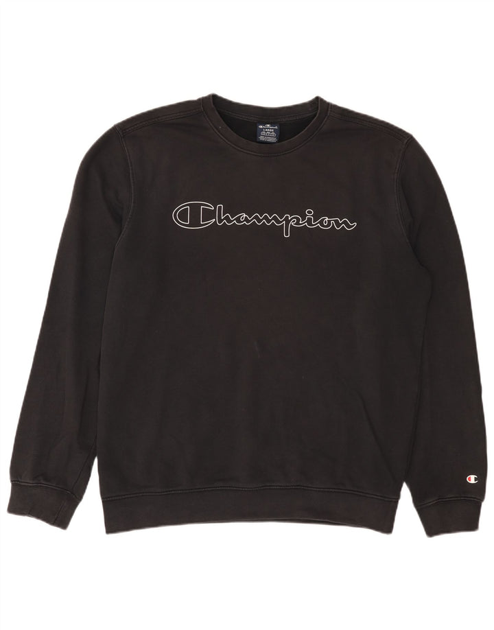 Champion Herre Grafisk Sweatshirt Jumper Stor Sort Bomuld