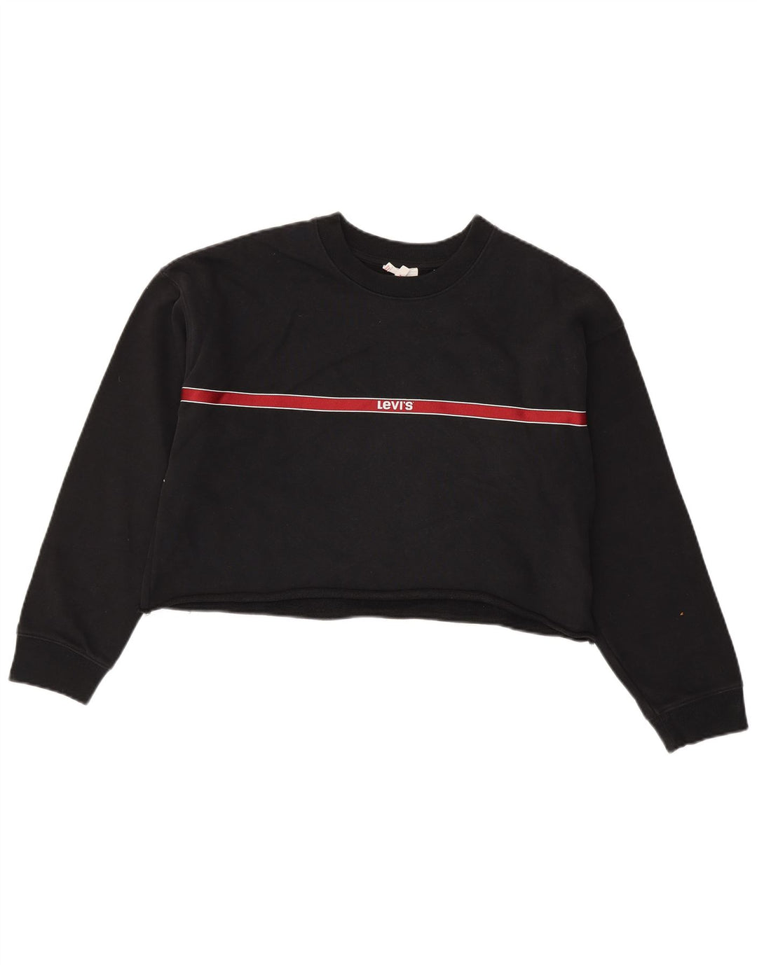 Levi's Womens Crop Sweatshirt Jumper UK 10 Small Black Colourblock