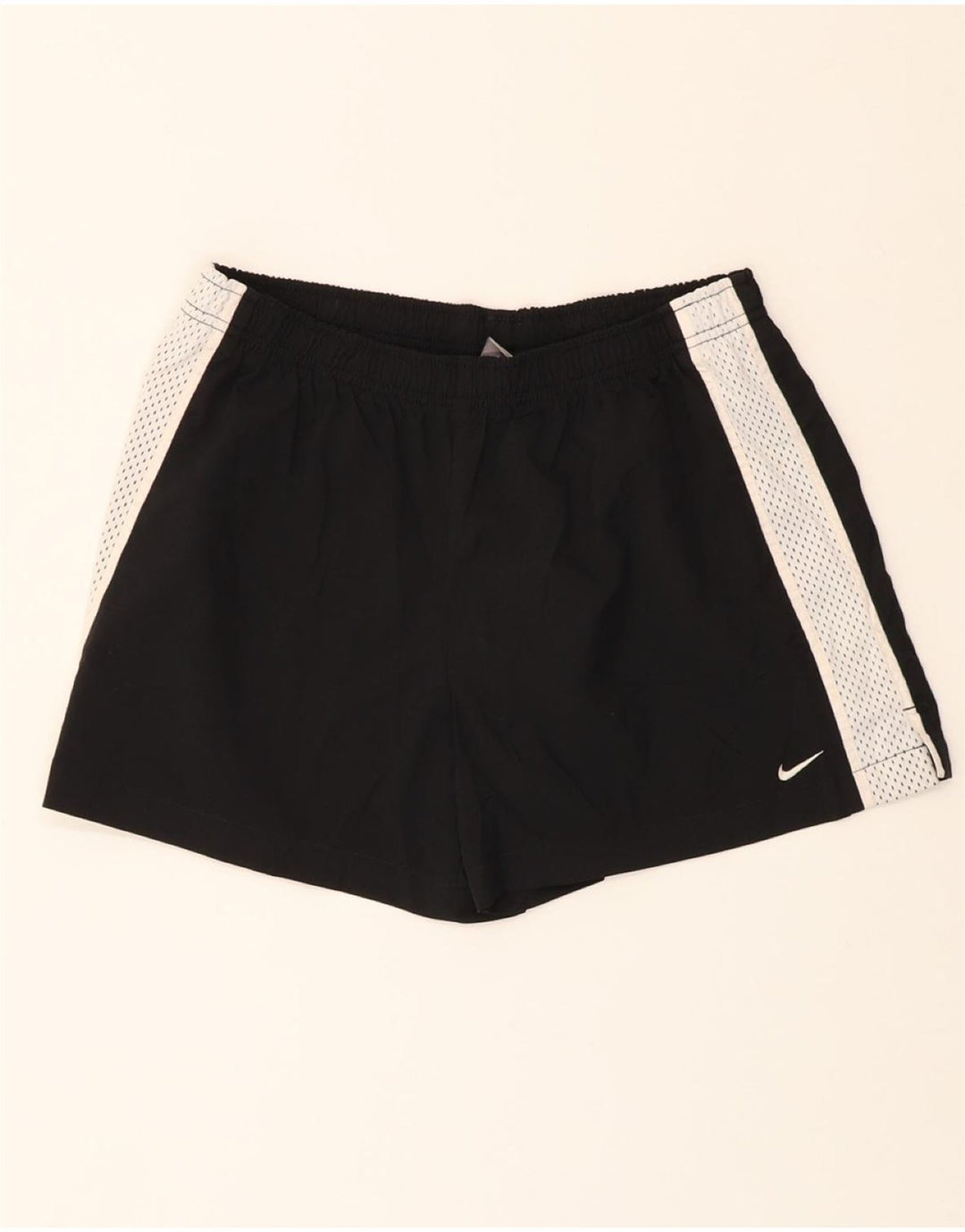 NIKE Womens Sport Shorts US 8/10 Medium  Black Colourblock Polyester Vintage Nike and Second-Hand Nike from Messina Hembry 