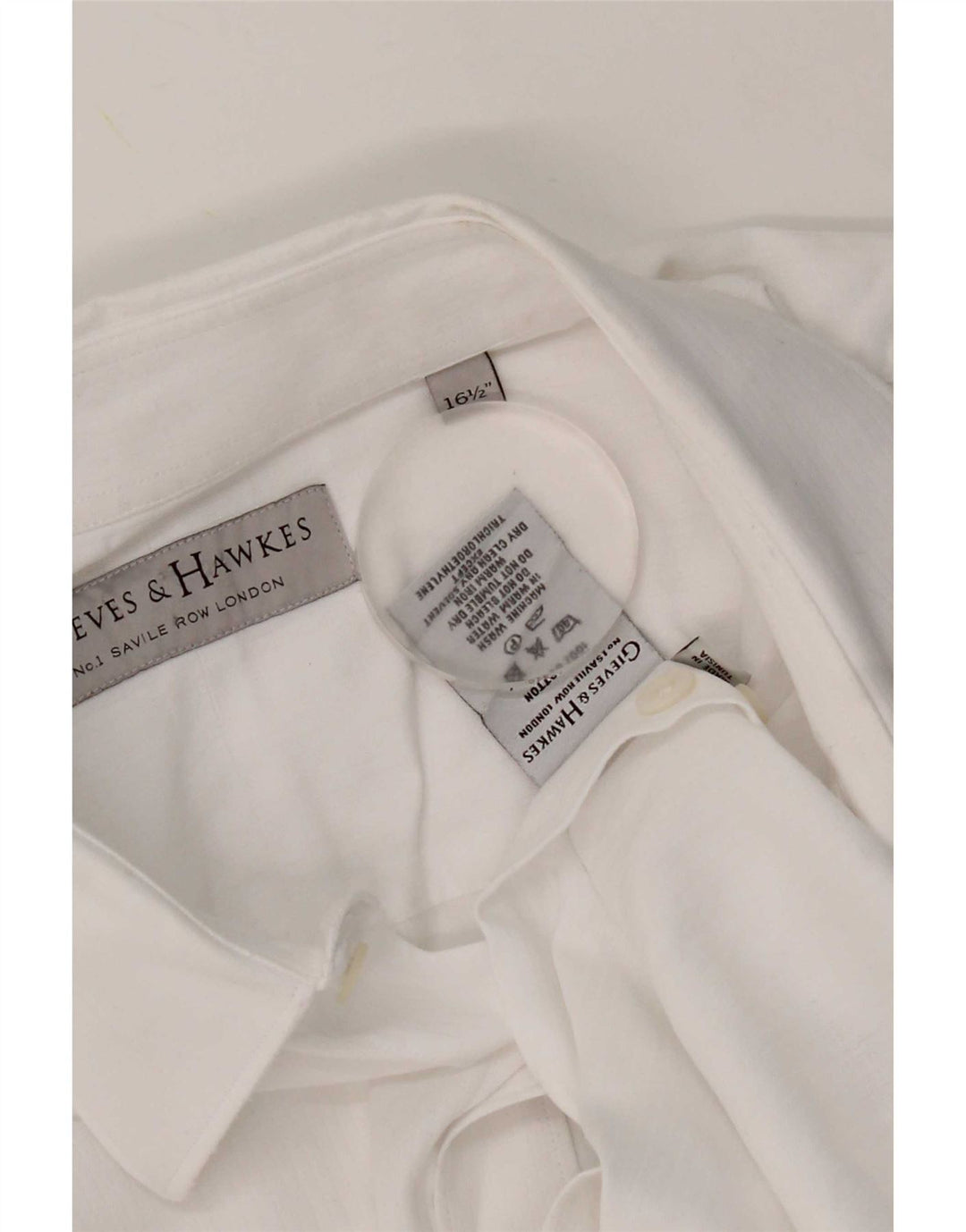 Gieves & Hawkes Herre formel skjorte str. 16 1/2 Large White Cotton