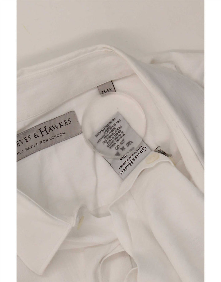 Gieves & Hawkes Herre formel skjorte str. 16 1/2 Large White Cotton